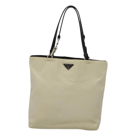 PRADA Hand Bag Nylon White Silver - Picture 2 of 12